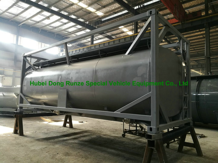 Chemical 20ft Tank Container For High Corrosive Hydrochloric Acid , Sodium Hypochlorite