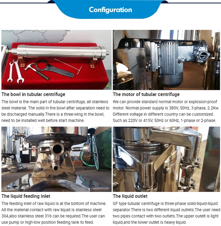 cheap price Yeast separation used tubular vco virgin coconut oil machine solid and liquid separate centrifuge