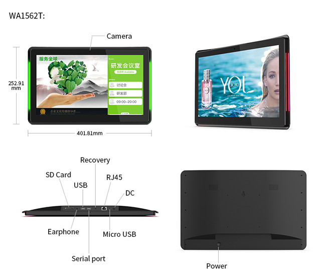RK3568 CPU 15.6" Android POE Tablet For Meeting Room Booking