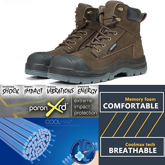 Men'S Work Boots Are Waterproof Non Slip And Puncture Resistant