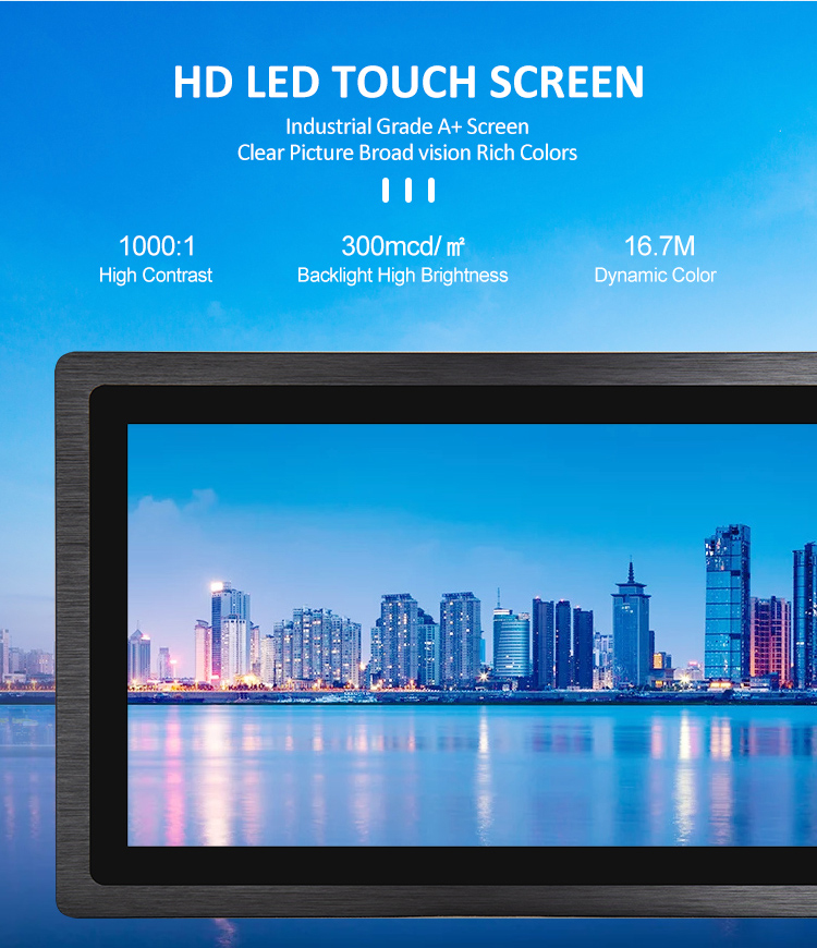 Industrial All In One PC Touch Screen With Intel Celeron J1900 Processor 16.7M Colors