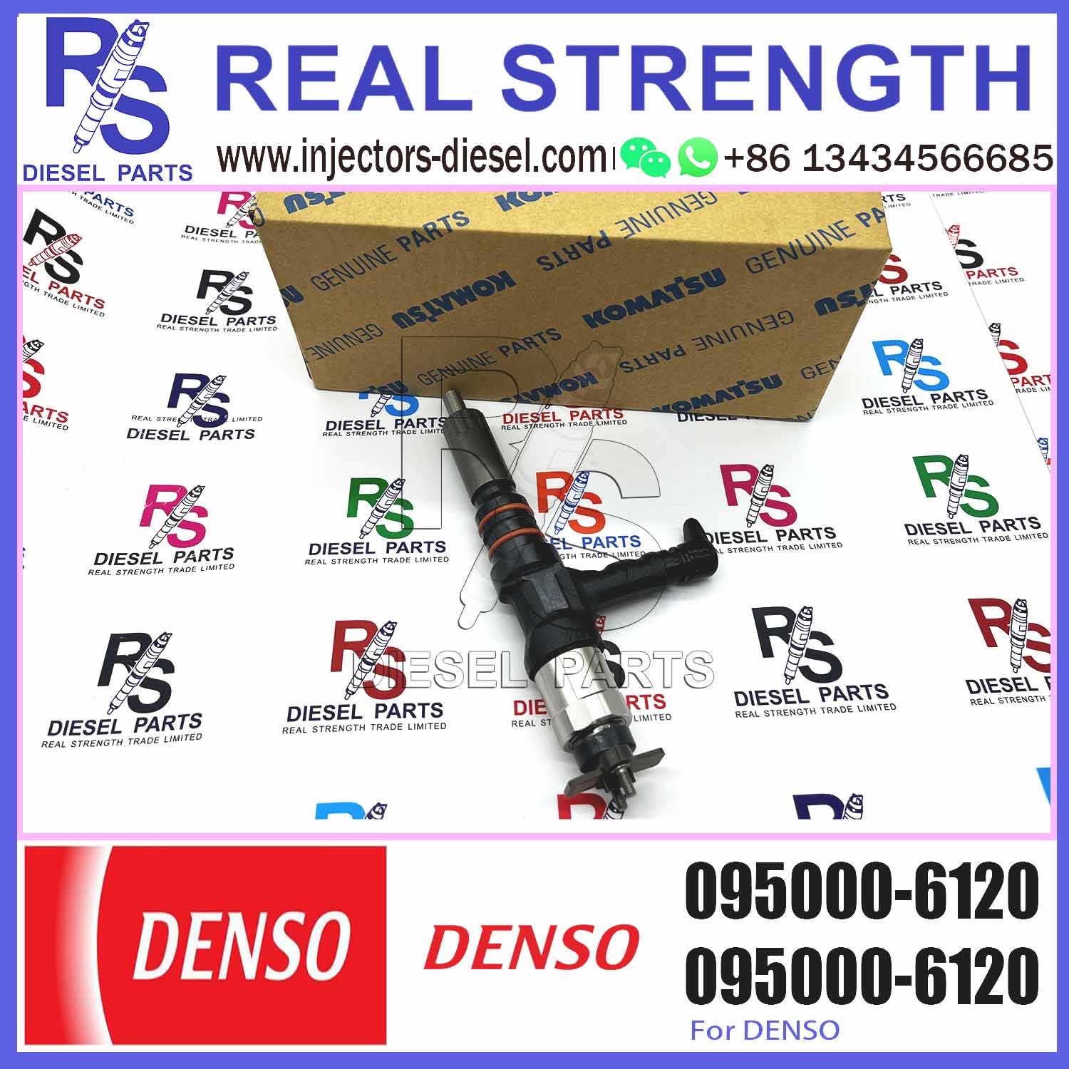 High quality new PC650-8 Diesel Engine 6D140 Common Rail Fuel Injector 095000-6120