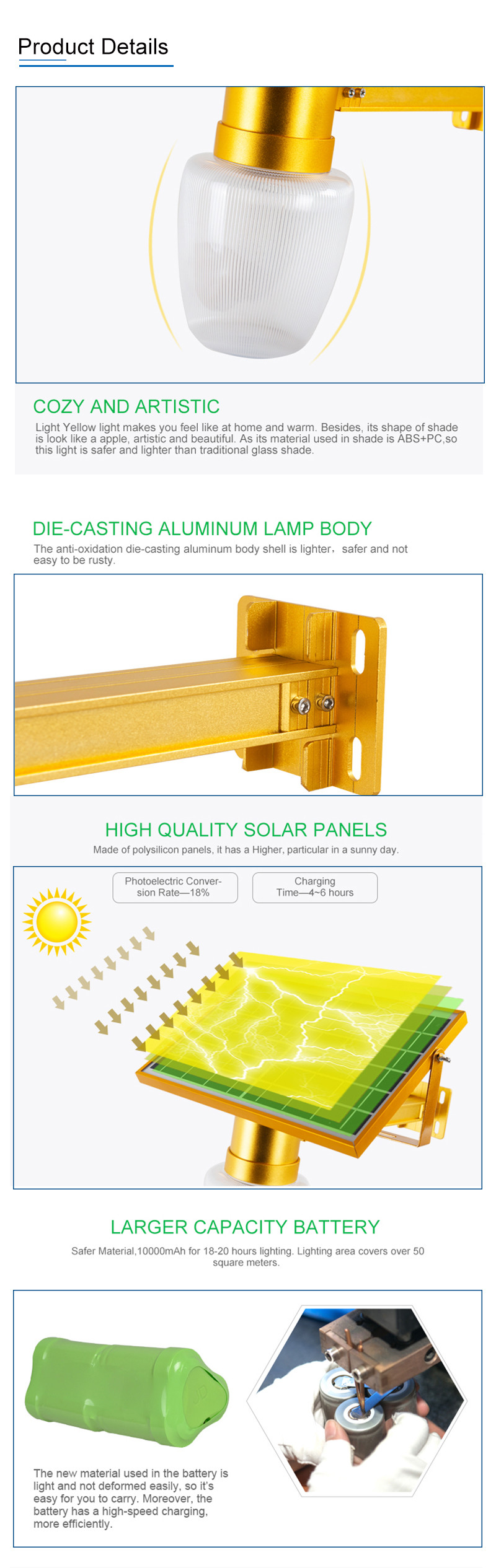6W Integrated Apple Solar LED Street Lights Path Automatic Solar Garden Lights