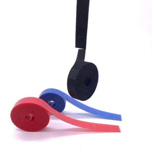 Self Adhesive Hook And Loop Strap Customized Back To Back Cable Tie Colorful
