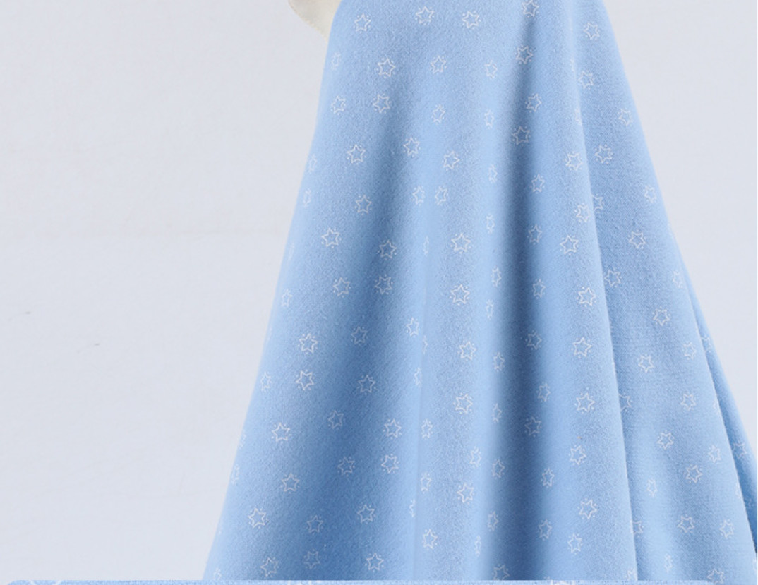 Printed Flannel Cotton Shirt Fabric Spandex Brush Kids Skirt Autumn Dress Fabric 55SX50S 120GSM