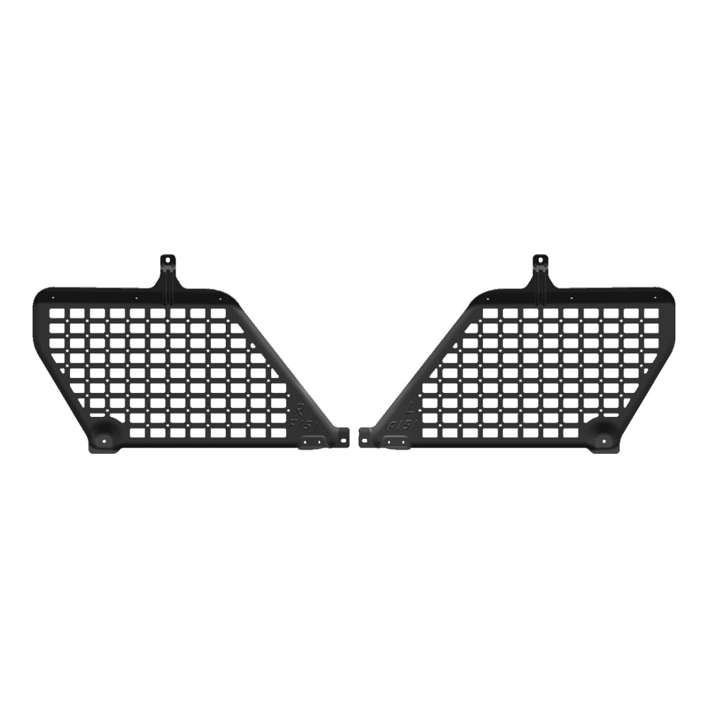 Convenient Black Molle Rear Window Storage Panels for Offroad Gear and Recovery Tools