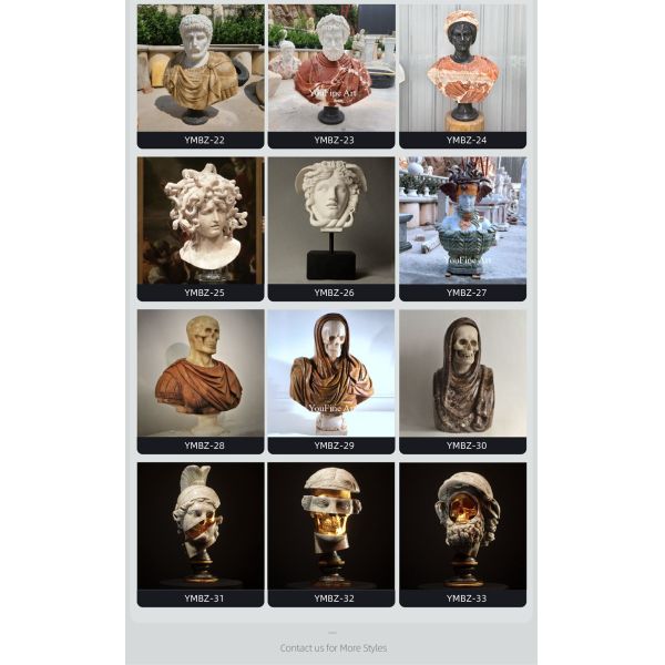 Custom Marble David Bust Sculpture Western Design Style Statue