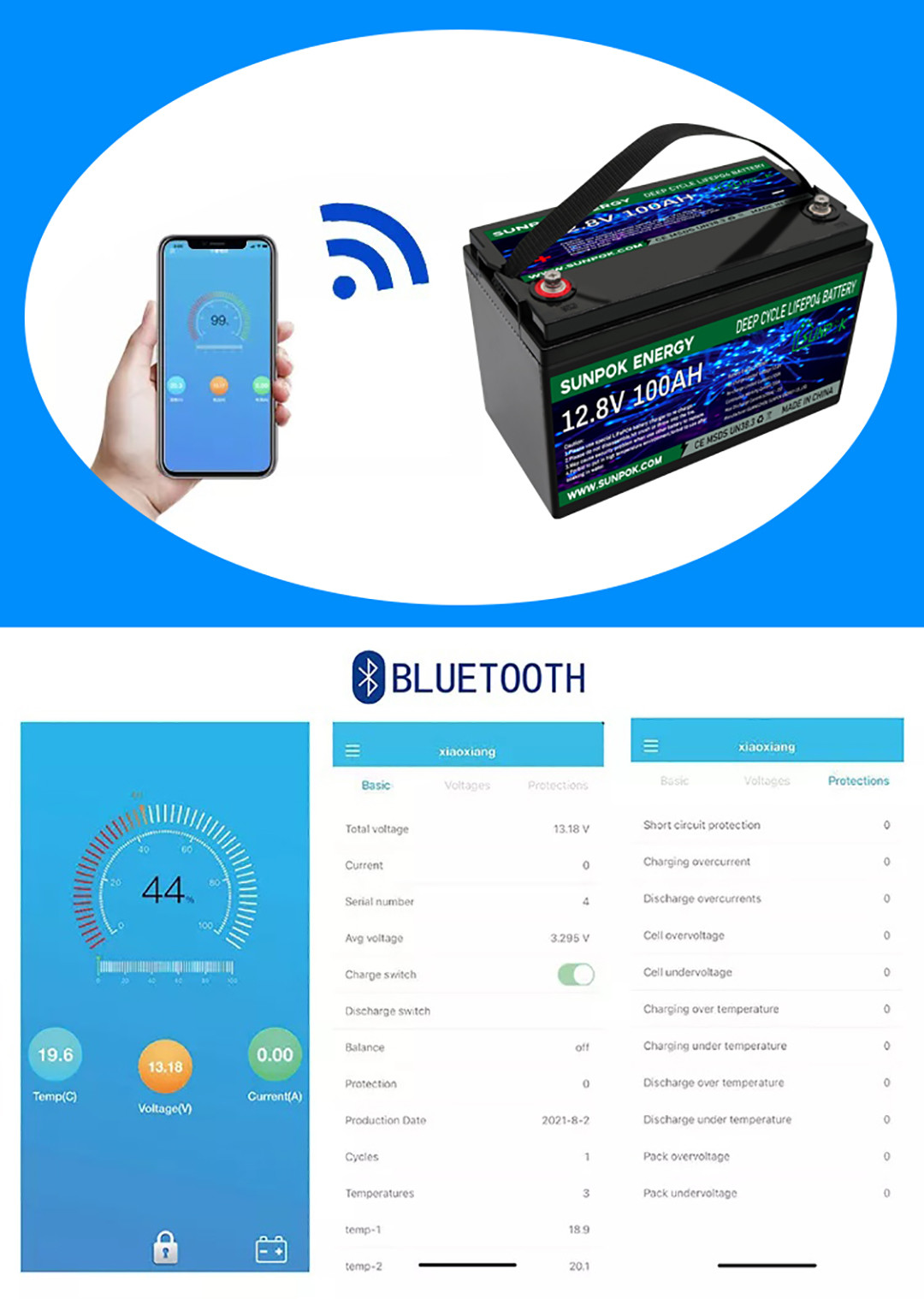 Lightweight 100A 12 Volt Deep Cycle Lithium Battery For Energy Storage