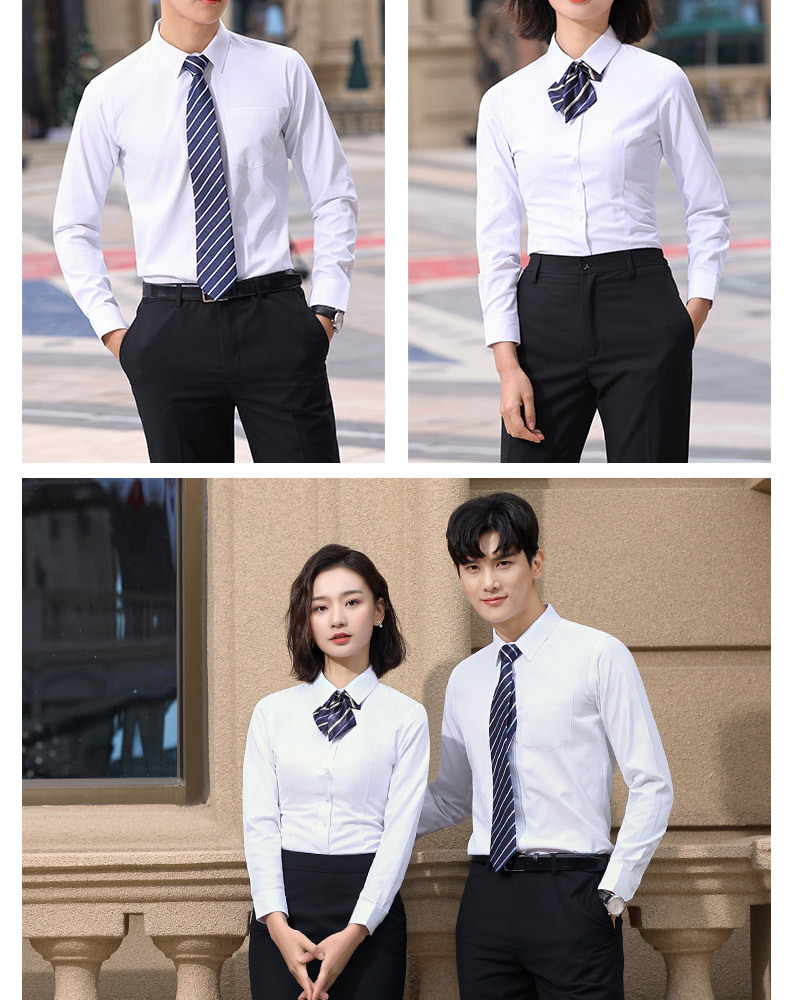 Embroidered Logo Non-Ironing Shirt Sustainable Fabric for End Men and Women Work Clothes