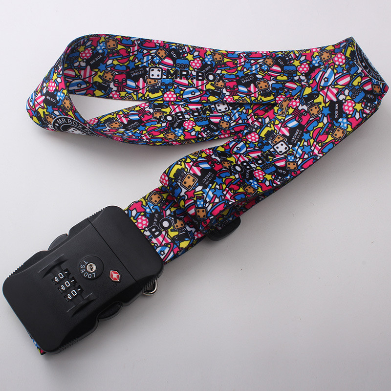 Red Polyester Sublimation Personalised Luggage Straps With Various Accessories