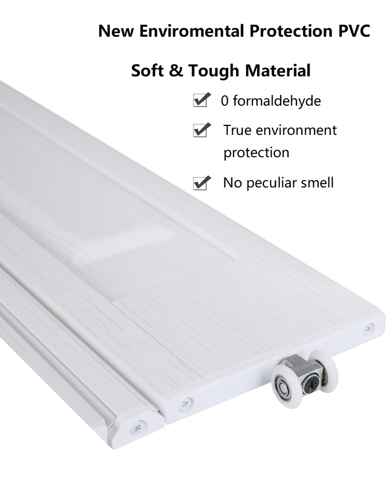 Fireproof Rail Free PVC Sliding Door Aluminum Alloy Track For Bathroom Kitchen