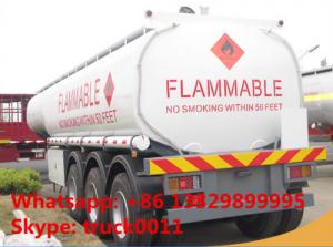 China Kenya oil gasoline diesel petrol 35000L~60000Liters tanker truck trailer 3 axles 35000L fuel tanker trailer for sale on sale