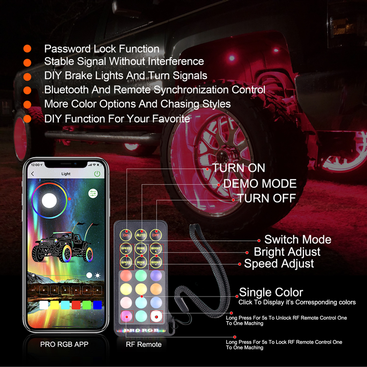 17in Multicolor LED Headlights , Lumen App Controlled Rgb Led Headlight