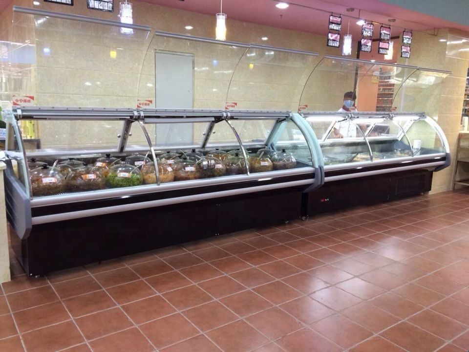 Food Warmer Deli Display Refrigerator With Glass Door For Hypermarket