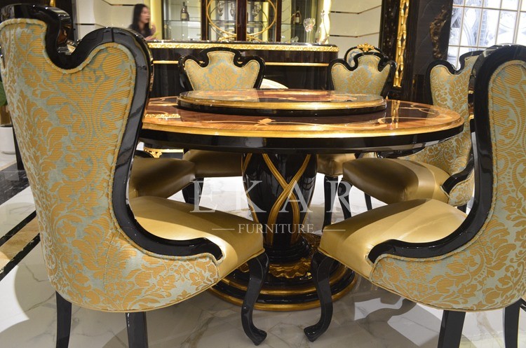 Large Dining Set For Sale Carved Solid Wood Dining Table 6 Chairs Set TN-023B