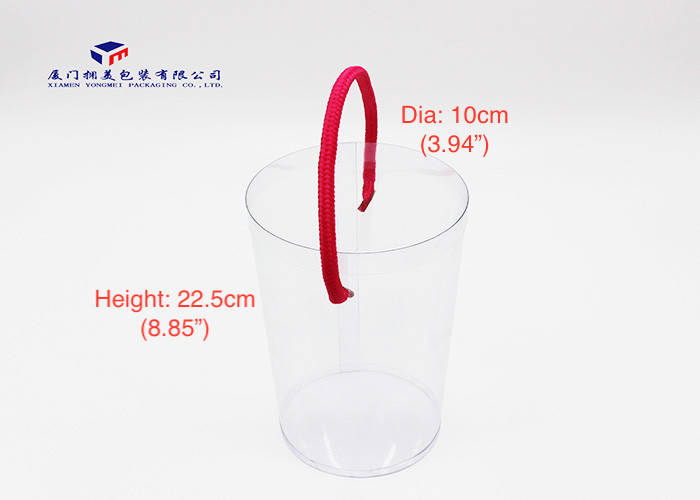 Plastic Cylinder Packaging Tubes With Carry String 0.25 - 0.4mm Thickness Dia 10cm