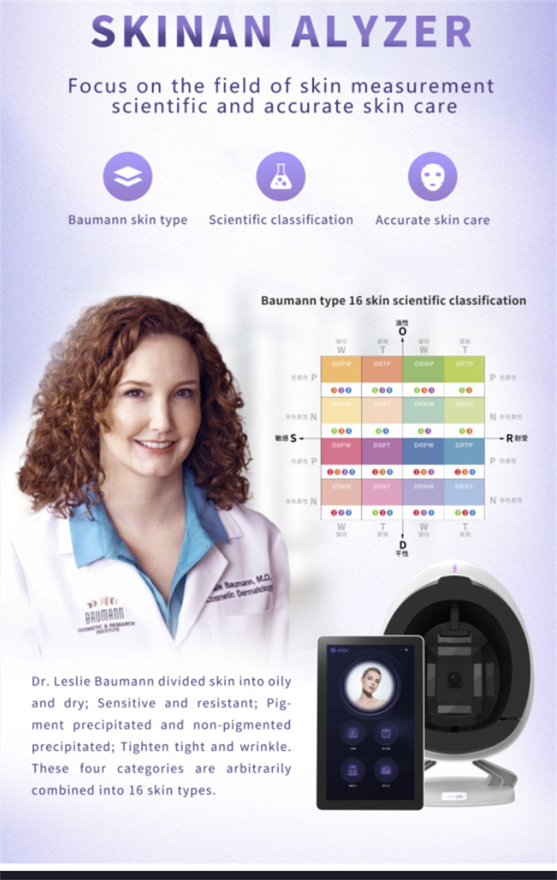 Portable 3d Skin Analysis Machine Wrinkle Pigment Scanner For Face