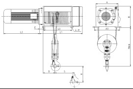 2 / 1 Foot mounted Electric Wire Rope Hoist