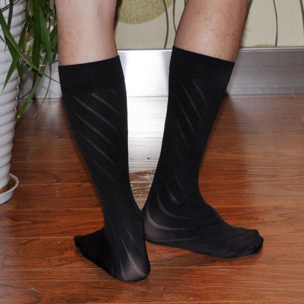 Quality Latest Sexy Crew Knee High TNT Sheer Nylon Socks For Business Men for sale