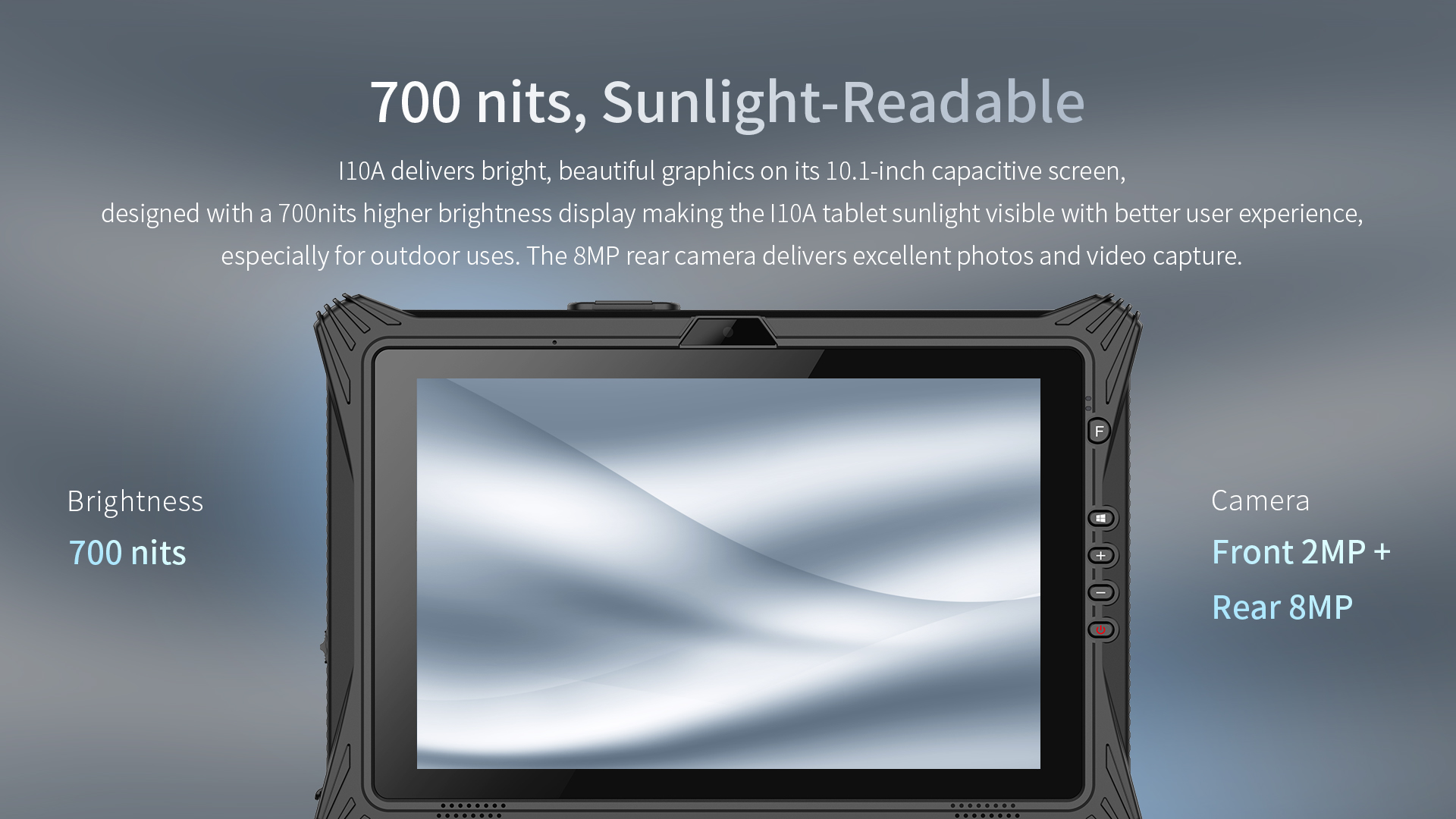 EM-I10A 10-Inch Rugged Tablet with Sunlight Readable Matte Screen and USB Type C Drive Interface