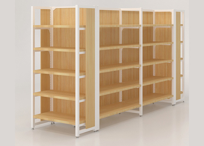 Nakajima Style Wooden Metal Shelving Unit Multi Storey For Supermarket / Shopping Mall