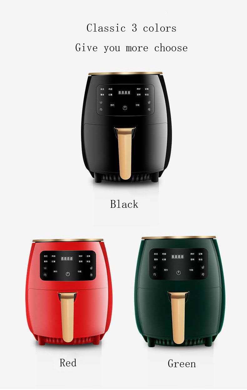 4.5L Electric Plastic Color Box Air Fryer Oven with Digital Timer and Temperature Control