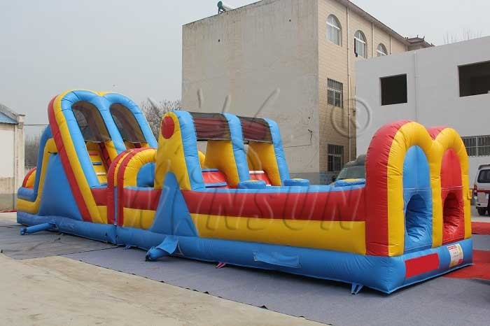 Dual Lane Inflatable Sports Games / Obstacle Course 15.2x3x4.9m