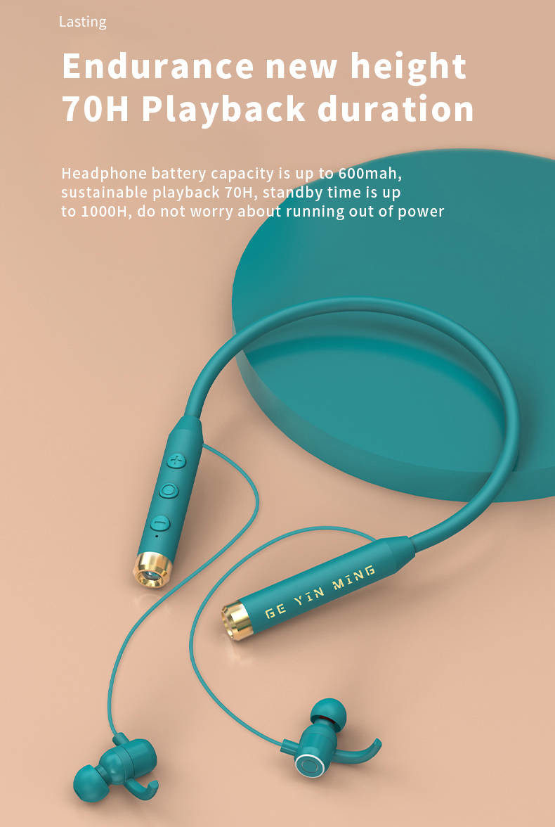 Neckband Bluetooth Earphones Magnetic Absorption Design 600 MAh HiFi Sound