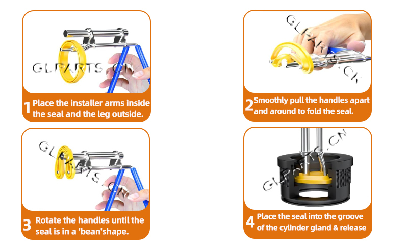 Easy Operation Hydraulic Cylinder Seal Installer Tool Kit Lightweight