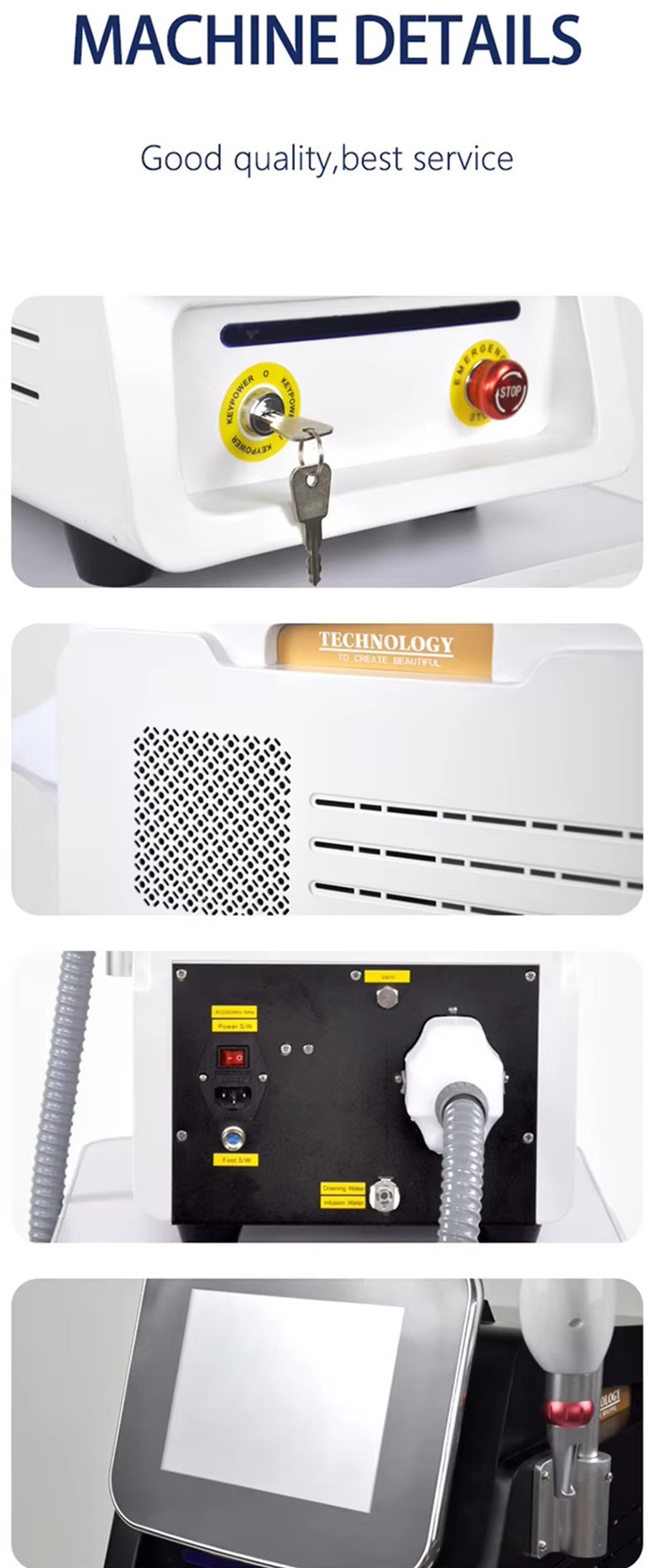 Picosecond Nd Yag Laser Machine For Freckles Removal Eyebrow Removal