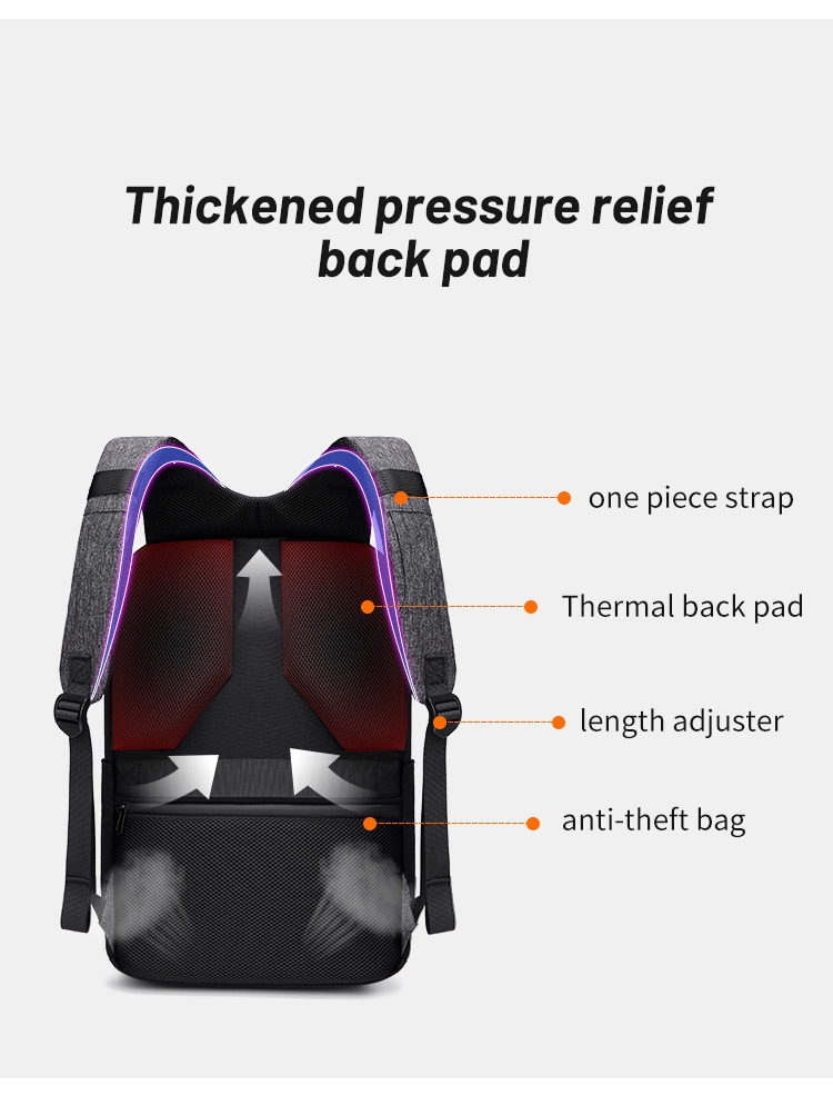Arcuate Shoulder Strap Modern Laptop Backpack 15.6 Inch Laptop Bag 0.7kg