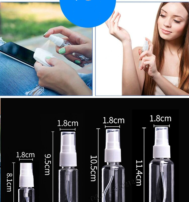 30ml 50ml 60ml 100ml 120ml 250ml empty cosmetic Pet Plastic mist perfume Spray Bottle Mini Plastic PET Spray Bottle