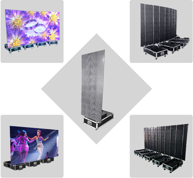 Portable LED Display Mobile Flow Show Flexible Video Wall Displays With All In One Control System