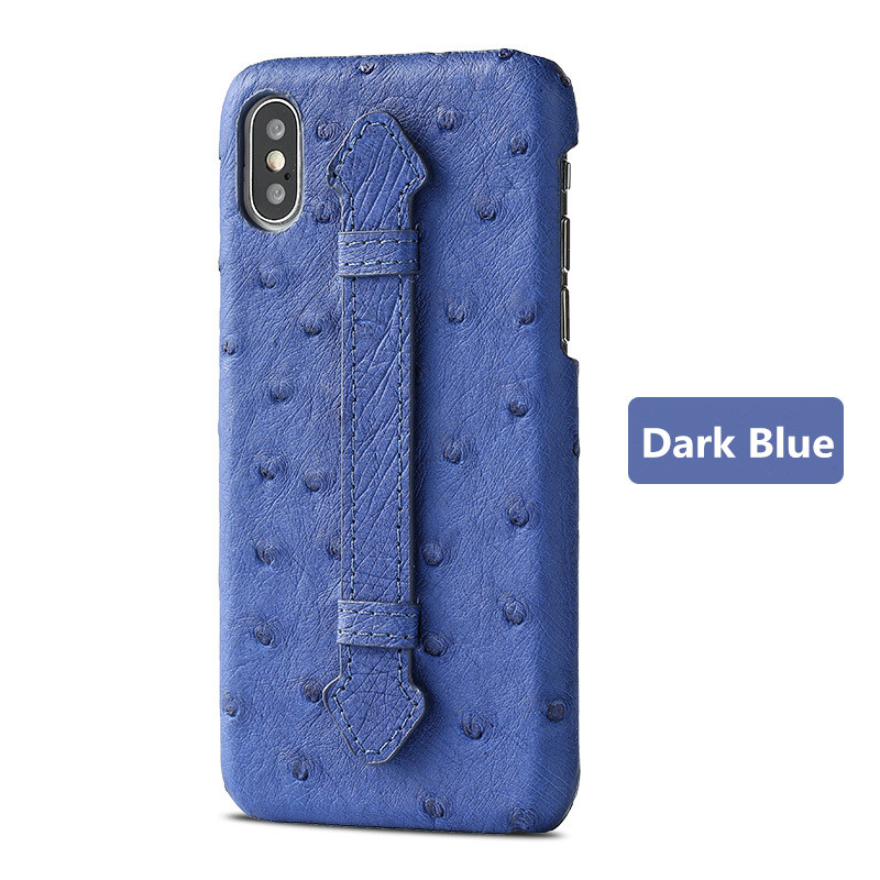 Luxury Handmade Ostrich Skin Leather Phone Back Case for iPhone XS Max 100% Test