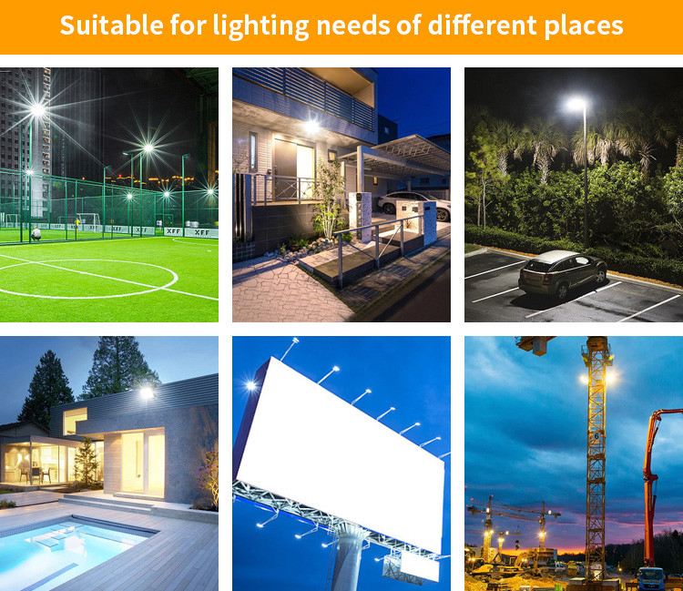 KCD Outdoor Super Brightness Floodlight High Lumen Commerical IP67 100w 200w 300w 400w 500w 600w Solar Rechargeable