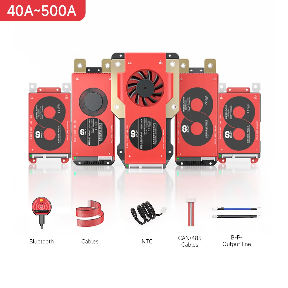 Smart Daly PCBA BMS 100A 150A 200A 4S 8S 16S 300A With Fan/CANBUS/Parallel Module Optional Smart BMS