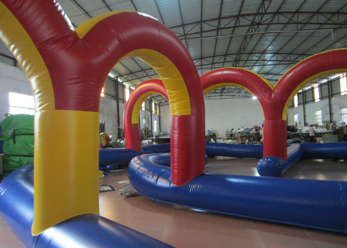 Outdoor Race Track Inflatable Sports Games 12 X 12m 0.55mm Pvc Tarpaulin Fireproof