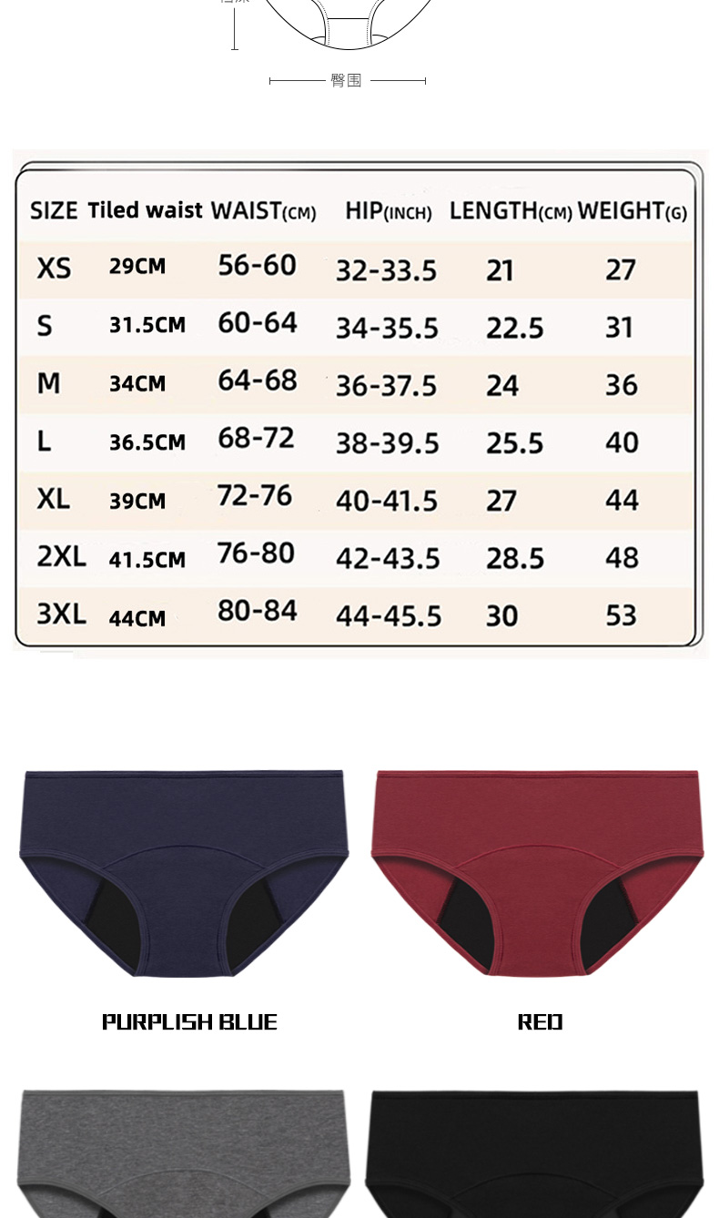 Menstrual Ladies Period Panties Underwear High Flow Physiological Underwear