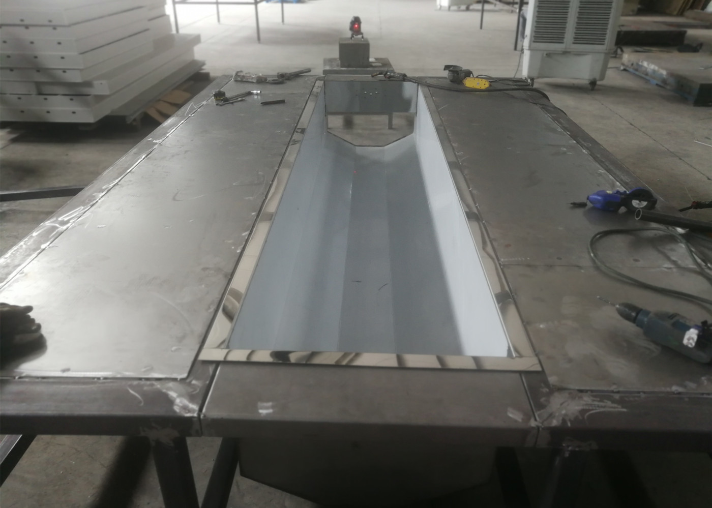 6m Length Electrostatic Powder Coating Room / Powder Paint Spray Booth