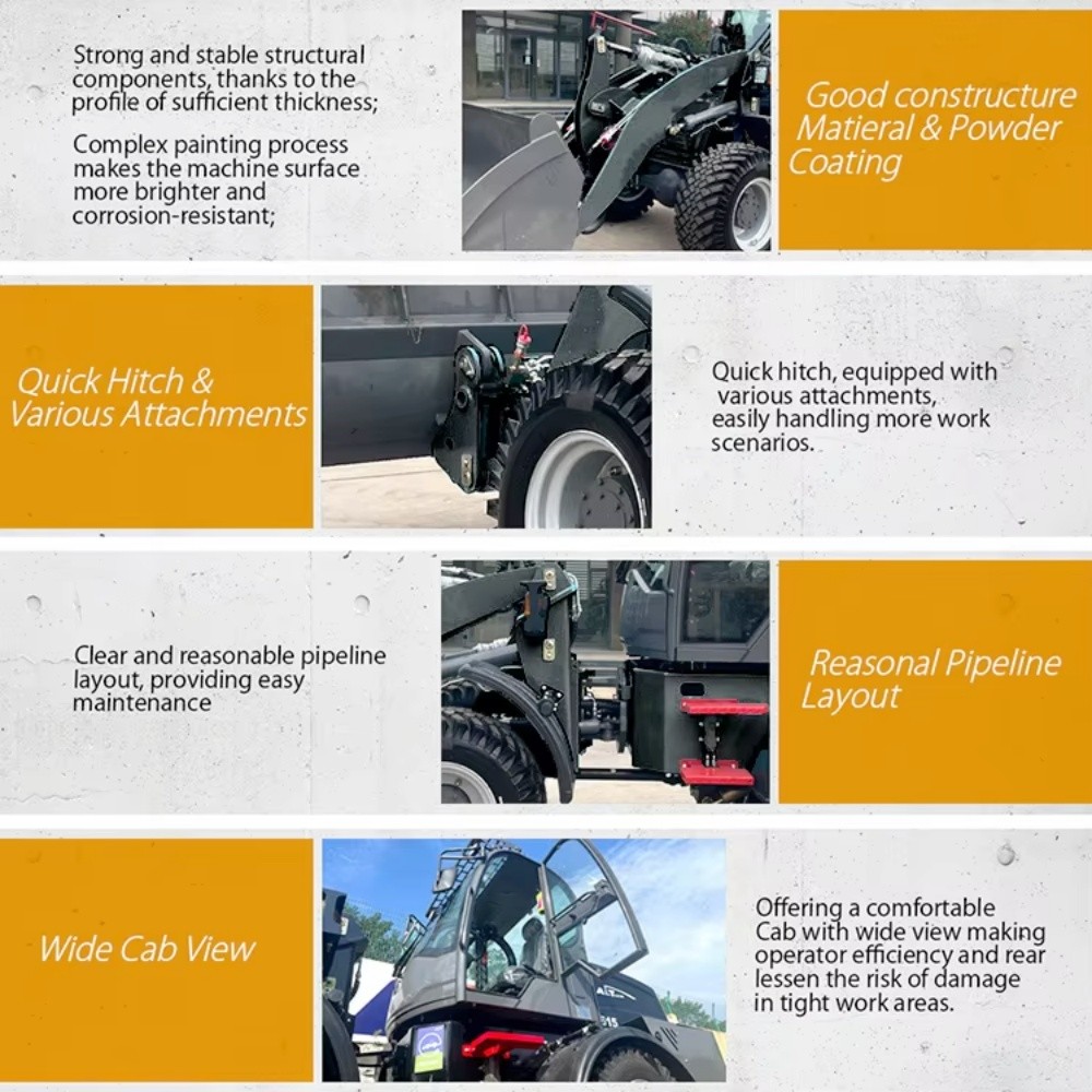 1.5T Loader Machine Battery China All Terrain Electric Small Front End Loader