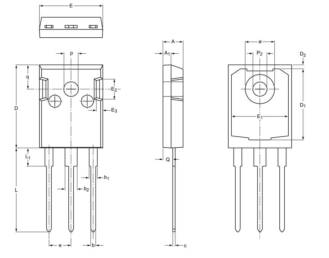 Mechanical Drawing - WeEn Semiconductors WG50N65DHWQ IGBT