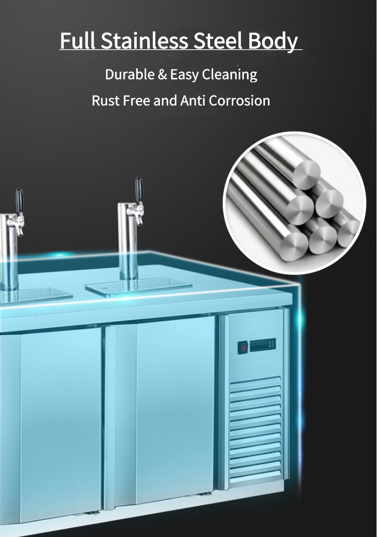 CE 280W Under Bench Fridge Commercial , Multipurpose Under Cabinet Freezer