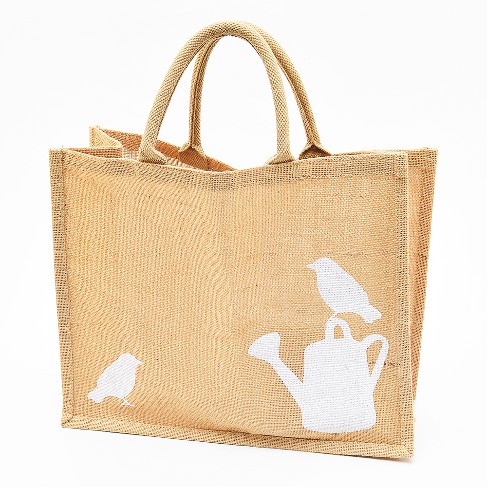 Ladies Custom Printed Burlap Tote Bag Beach Bathing Shopping Daily Life