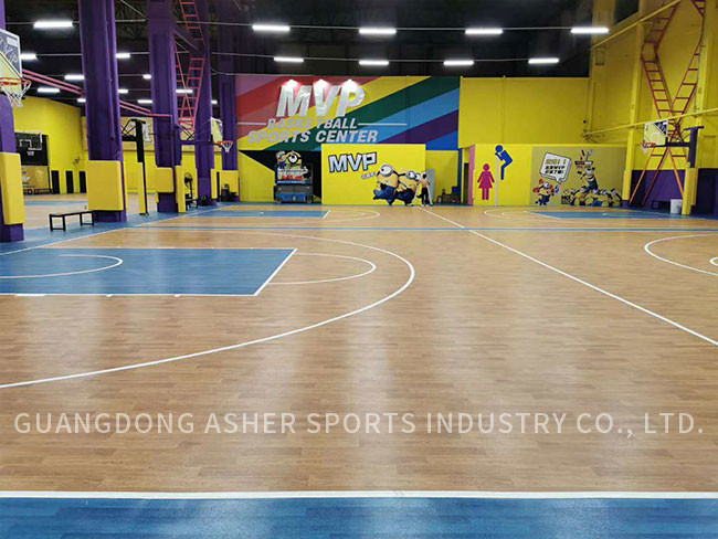 Wearproof PVC Basketball Flooring , PVC Wooden Flooring With Asphalt Layer