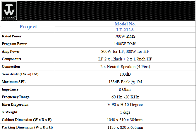 Line Array Speaker Dual 12inch Live Events Active Line Array Speaker Box Sound System LT-212A