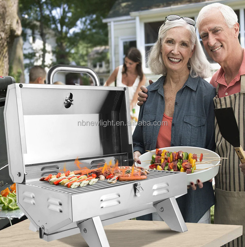 Portable Outdoor Gas Grill for Pizza BBQ Stainless Steel Countertops and Lightweight