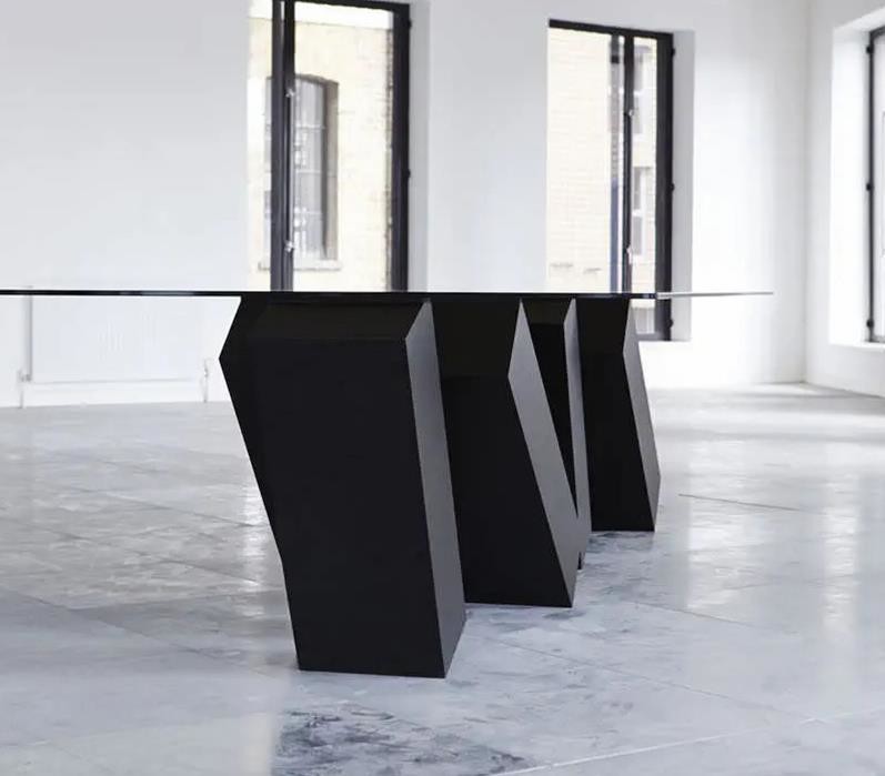 Novel Style Fashion Square Long Dining Table Acrylic Personality Base Design