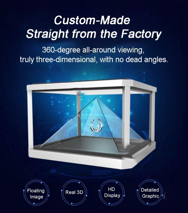 270-Degree and 360-Degree Stereoscopic Imaging 3D Holographic Transparent Display Cabinet with 4K Ultra HD Resolution