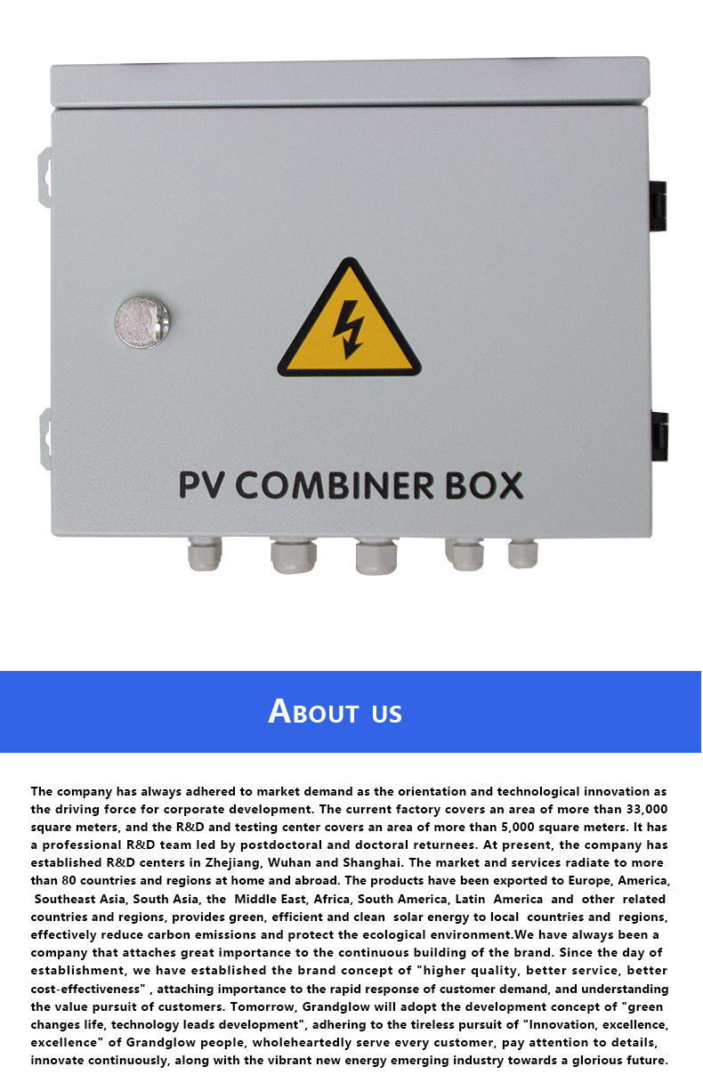 Lighting Protection Solar Panel Combiner Box 2 In 1 Out High Voltage Resistant