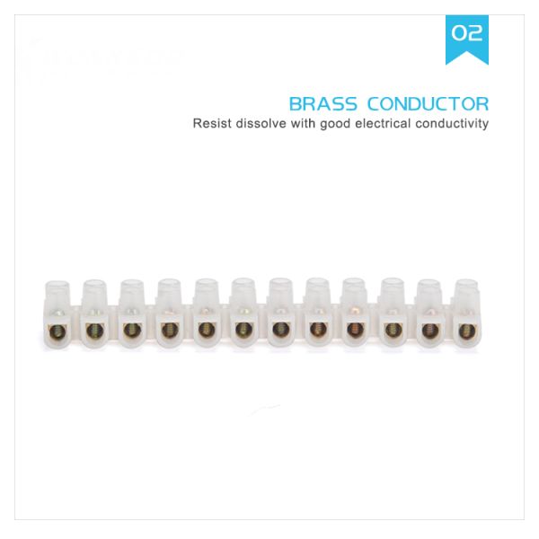 12 P Plastic X3 PVC Screw Terminal Block Strips For 10 Amp Power Cables Choc Block Cable Joiner